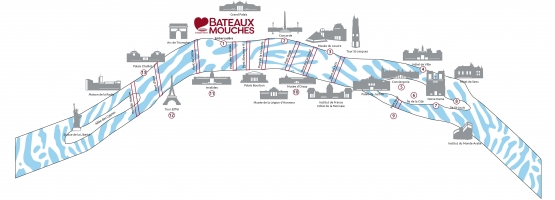 Rute kapal Bateaux-Mouches. Sumber: www.bateaux-mouches.fr