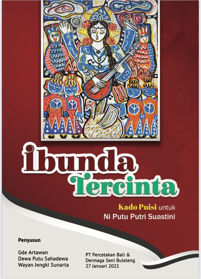 Sampul muka kumpulan puisi "ibunda Tercinta"/Foto: Percetakan bali dan Dermaga seni Buleleng