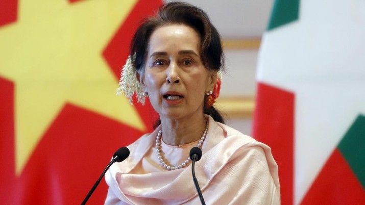 Pemimpin de facto Myanmar Aung San Suu Kyi. Foto: AP Photo  