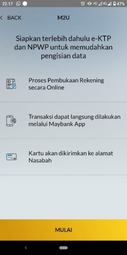 (Screenshoot Aplikasi M2U -- Dokumentasi pribadi)