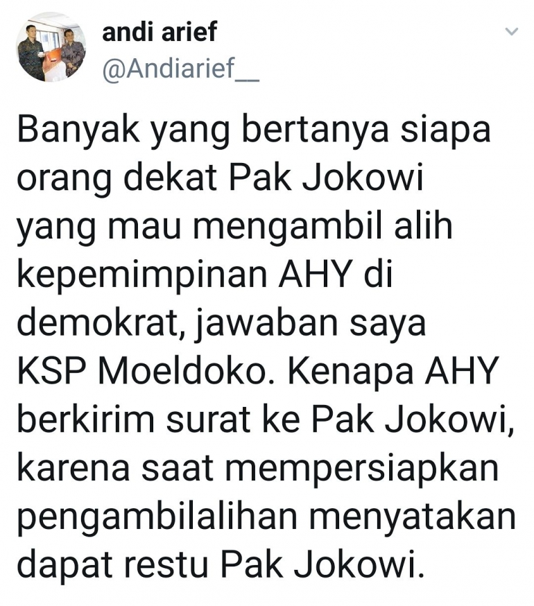 Sumber: Cuitan Andi Arief, Kader PD/tangkapan layar