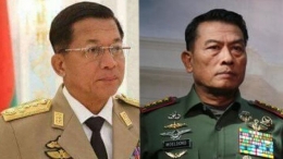 Jenderal (Purn) Min Aung Hlaing Dan Jendral(Purn) Moeldoko masu pusaaran kudeta. Sumber foto : reuters/Aldeu Faute