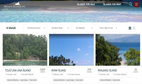 (Foto: republika.co.id, Sebuah Pulau di Indonesia yang ditawarkan di situs www.privateislandsonline.)