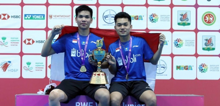 Leo dan Daniel saat jadi juara dunia junior 2019: badmintonindonesia.org