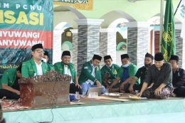 H. Ikhwan Arief sedang menyampaikan Visi Misi di acara Skrupisasi Ansor & Pagar Nusa (Foto : Tim PCNU)