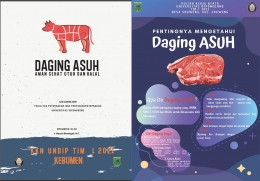 Ilustrasi: Buku panduan dan Poster mengenai daging ASUH.