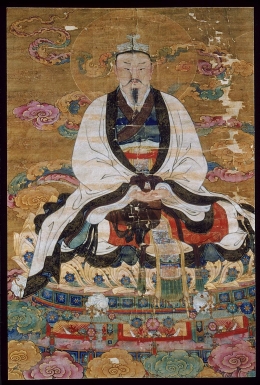 Lukisan tinta Kaisar Giok di atas sutra semasa Dinasti Ming, Abad ke-16 (sumber: wikipedia)