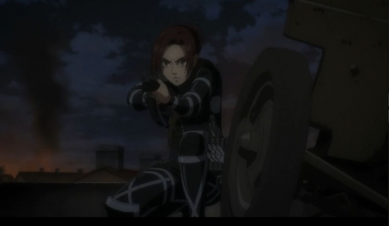 Sasha Blouse sebagai penembak di Final Season | sumber: Episode 8 Attack on Titan/tangkapan layar
