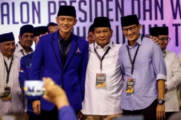 AHY-Prabowo-Sandi (Sumber Kompas.com/MAULANA MAHARDHIKA)