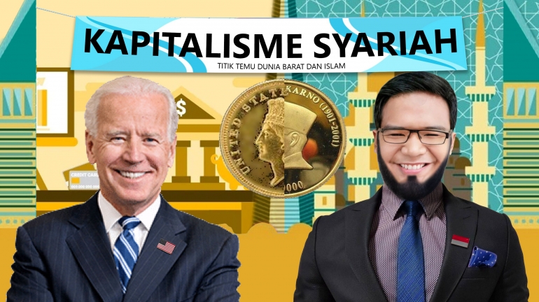 Kapitalisme Syariah Titik Temu Dunia Barat dan Dunia Islam. Gambar : Canva/ Abdurrofi Abdullah Azzam