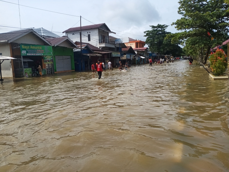 Banjir yang menggenangi kabupaten Hulu Sungai Utara Januari 2021 | Dokpri