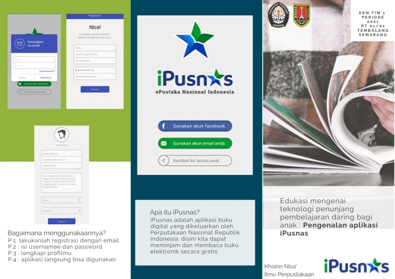 Leaflet pengenalan aplikasi iPusnas (Dok. Pribadi)