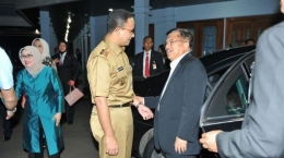 Mantan Wakil Presiden Jusuf Kalla dan Gubernur DKI Jakarta Anies Baswedan. Tribunnews.com