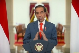 Presiden Jokowi saat memberikan sambutan dies natalis UI ke-71 (DOK .Universitas Indonesia via kompas.com)