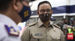 Masa Jabatan Anies Baswedan diusulkan diperpanjang. (Foto: CNN Indonesia/ Safir Makki)
