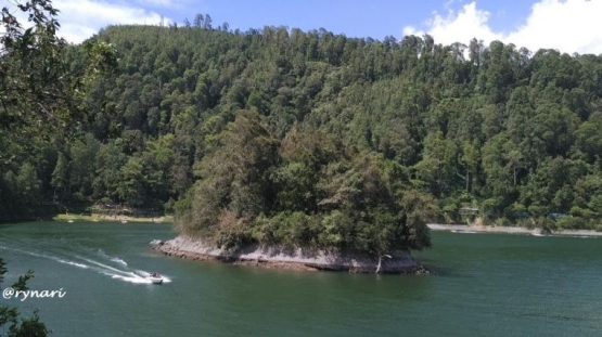 Pulau kecil di tengah Telaga Sarangan (dokpri)