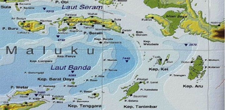Gambar peta sudah menunjukkan potensi angkutan laut di Maluku dan sekitarnya (Foto: suarakarya.id)