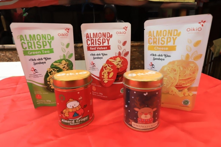 Produk UKM Surabaya, Almond Crispy Oikio. Sumber foto : Dokumentasi Bangga Surabaya