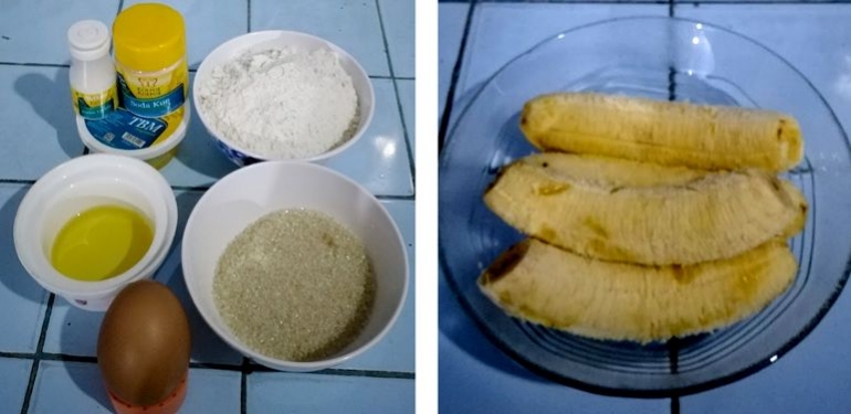 Bahan-bahan untuk membuat banana cake (dokpri)