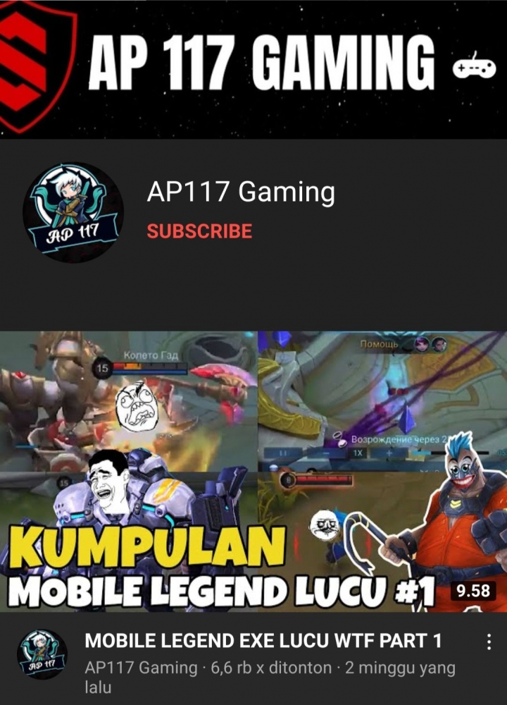 Channel YouTube AP 117 Gaming (dokpri)