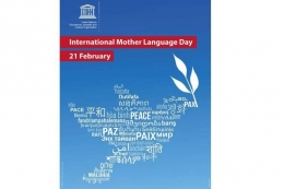 Poster Unesco memperingati Hari Bahasa Ibu Internasional (sumber gambar: kompas.com)