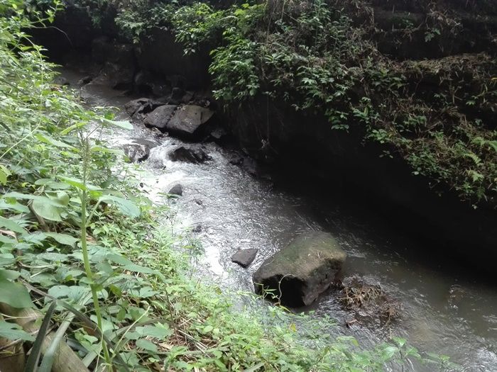 sungai mantenan yang dilalui menuju lokasi situs ngawonggo