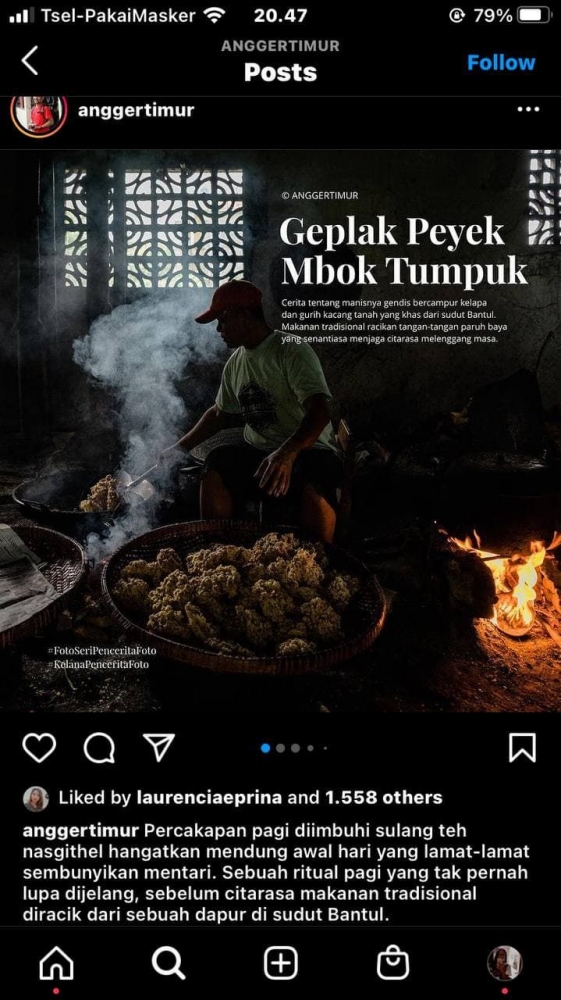 salah satu contoh jurnalistik foto. Sumber Instagram @anggertimur