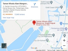 Alamat TWA Angke Kapuk. Sumber jakartamangrove.id