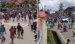Kerumunan warga di Sumba Tengah akibat kedatangan Jokowi | sumber: dokumentasi pribadi/Vasko Rohi