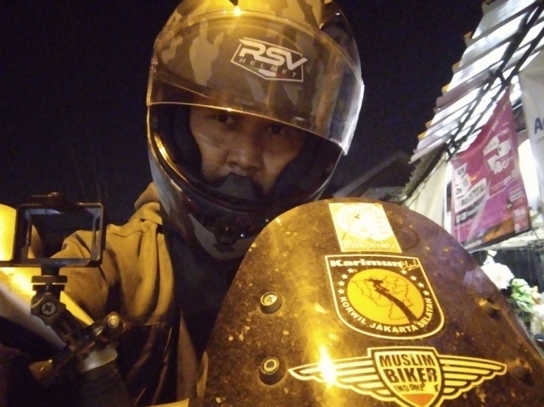 Saat Pulang Riding Menggunakan Helm RSV FF500 Camo Green (dokumentasi pribadi)