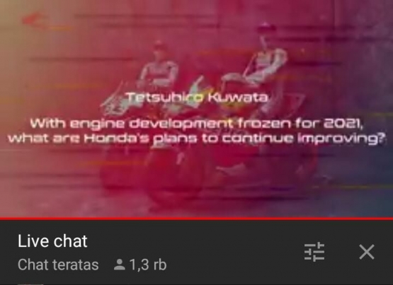 Pengembangan mesin dibekukan pada 2021 akibat pandemi. Gambar: Dok.pribadi/Youtube/MotoGP