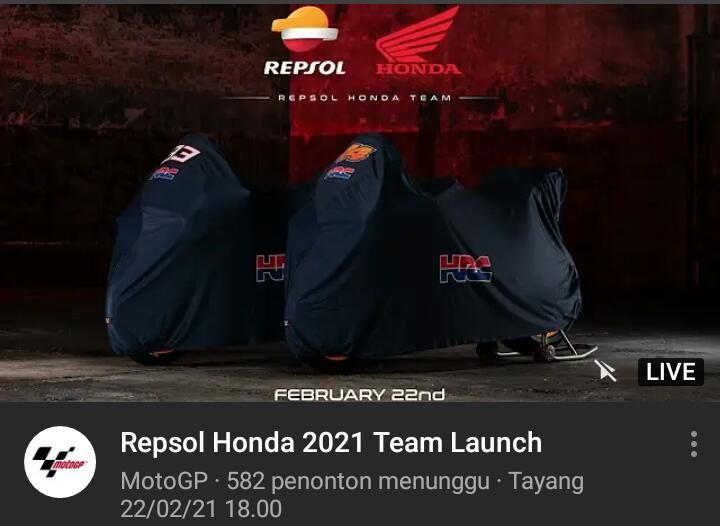 Peluncuran Tim Repsol Honda di Youtube. Gambar: Dokumentasi pribadi/Youtube/MotoGP