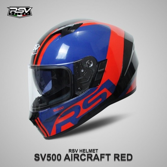 Model SV500 Aircraft Red (sumber: rsvhelmets.co.id)