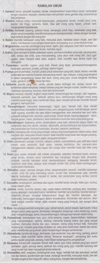 Ramalan umum (dokpri)