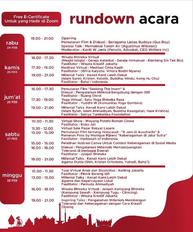 Rundown acara (dok. Festival Kebhinekaan)