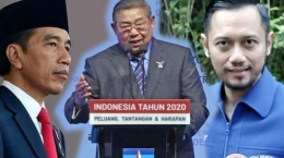 Presiden Joko Widodo-SBY dan AHY (Kolase Tribun Jabar (Instagram/jokowi/agusyudhoyono dan demokrat.or.id)