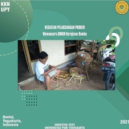 Gambar Proses Pembuatan Kerajinan Bambu  Oleh KKN UPY Angkatan 35
