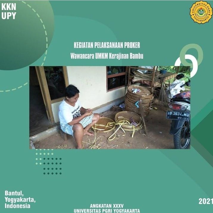 Gambar Proses Pembuatan Kerajinan Bambu Oleh KKN UPY Angkatan 35