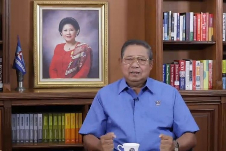 Ketua Majelis Tinggi Partai Demokrat Susilo Bambang Yudhoyono dalam video arahan kepada pimpinan dan kader Partai Demokrat yang dirilis pada Rabu (24/2/2021).(Dokumentasi/Partai Demokrat) Sumber: kompas.com