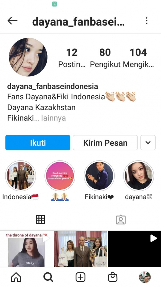 Sumber Instagram dayana fanbase indonesia