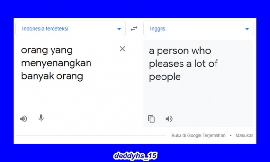 Penjabaran istilah People-pleaser. Gambar: diolah dari Google Translate