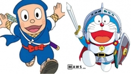 Iluustrasi Ninja Hatorri dan Doraemon (sumber: gambaroz.blogspot.com)