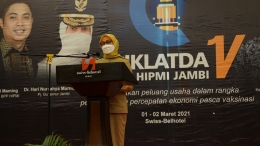 Pj Gubernur Jambi Dr. Hari Nur Cahya Murni di Diklatda BPD HIPMI Prov Jambi - Foto: Jaswaryanto