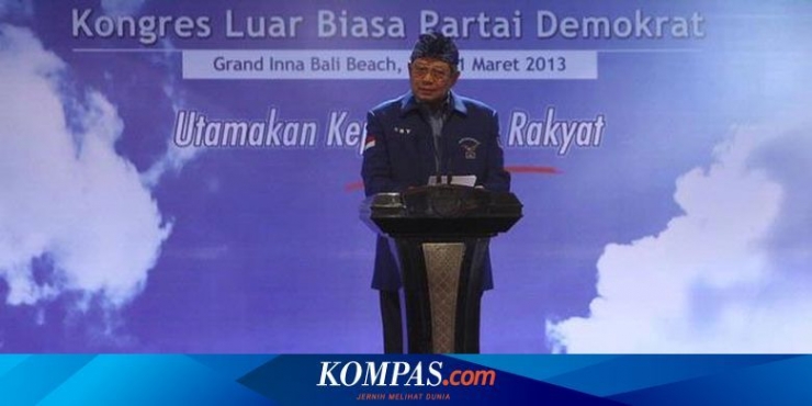 SBY saat terpilih sebagai Ketua Umum pada KLB Partai Demokrat, 30 Maret 2013 yang berlangsung di Hotel Inna Grand Bali Beach, Sanur, Denpasar, Bali via KOMPAS.COM