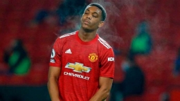 Anthony Martial, salah satu striker Manchester United. MU gagal mandul dalam dalam tiga pertandingan terakhir. Sumber foto: Goal.com