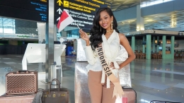 Aurra Kharisma saat bertolak ke Thailand. - Instagram Yayasan Dunia Mega Bintang