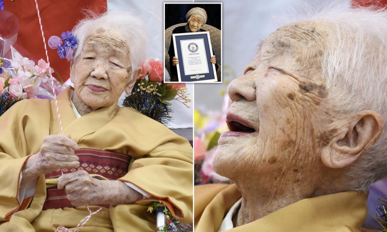 Kane Tanakan pembawa obor olimpiade tertua di dunia berusia 118 tahun. Photo: Reuters