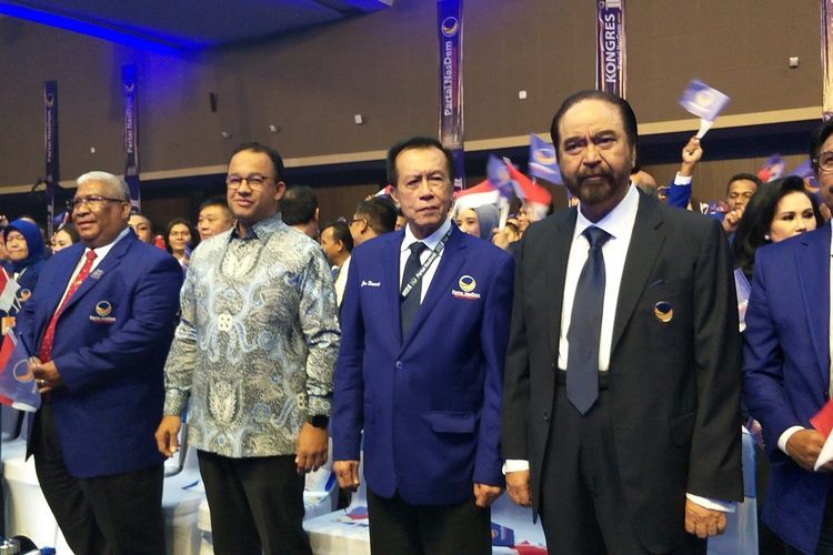 Ketika Gubernur DKI Jakarta, Anies Baswedan menghadiri Kongres Partai NasDem tahun lalu. Sumber foto: Kompas.com/Nursita Sari