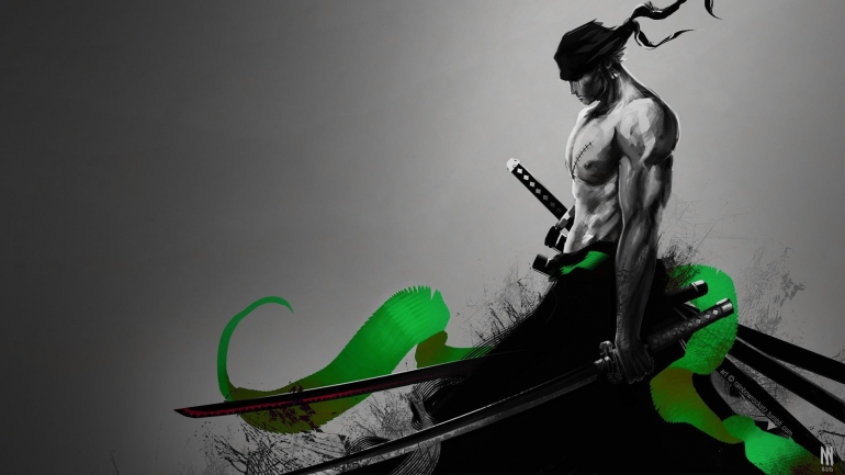 Karakter Anime Pengguna 3 Pedang Roronoa Zoro. Source: wallpaperaccess.com