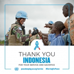 Ucapan terima kasih UN Peacekeeping kepada Indonesia | Foto diambil dari Peacekeeping.un.org